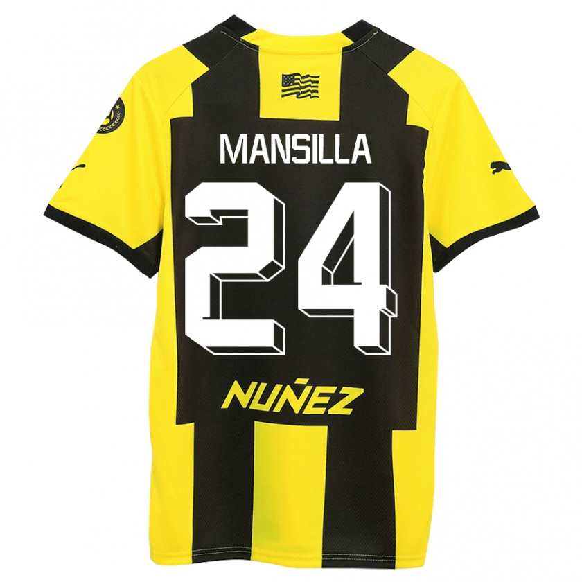 Kandiny Hombre Camiseta Brian Mansilla #24 Amarillo Negro 1ª Equipación 2023/24 La Camisa