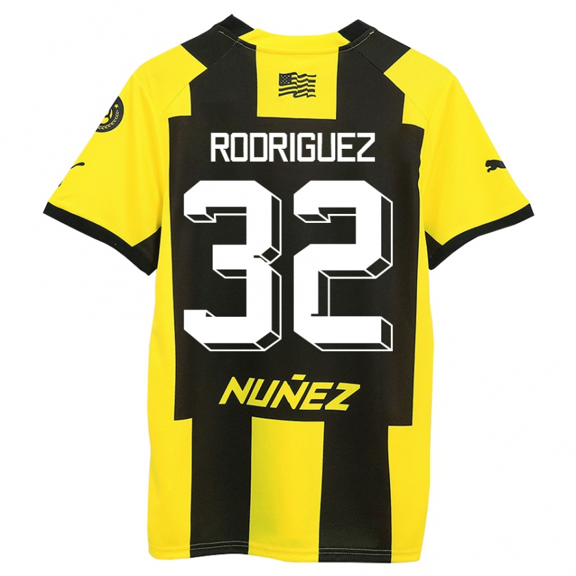 Kandiny Hombre Camiseta Randall Rodríguez #32 Amarillo Negro 1ª Equipación 2023/24 La Camisa México