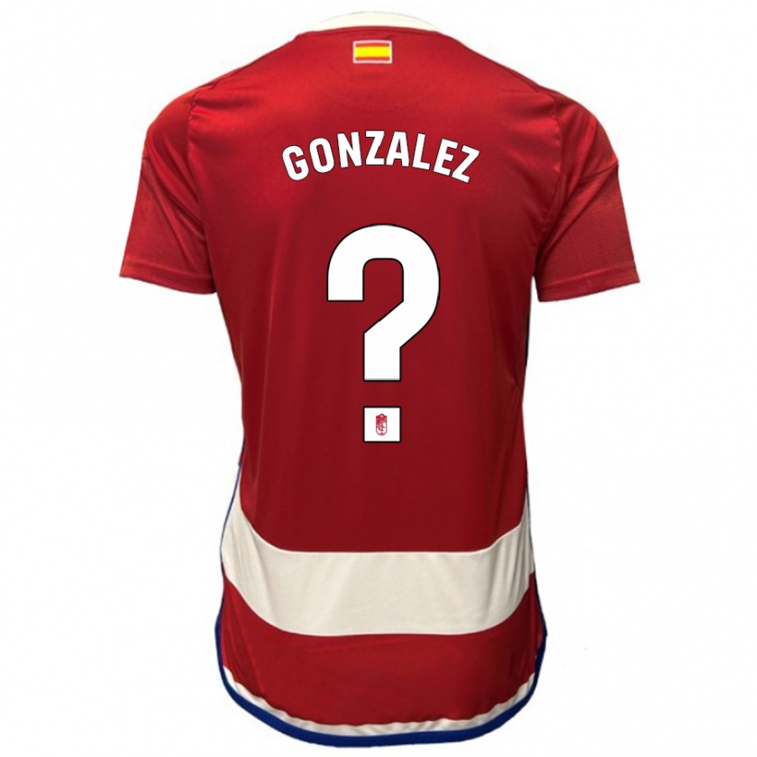 Kandiny Uomo Maglia Paco González #0 Rosso Kit Gara Home 2023/24 Maglietta