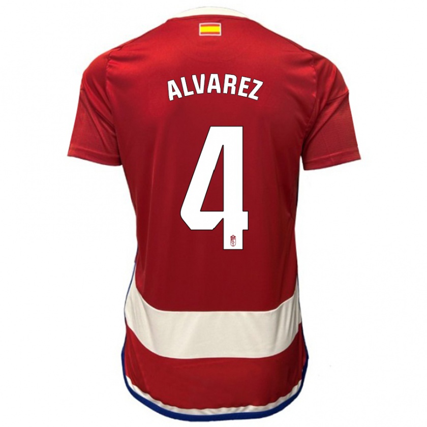 Kandiny Hombre Camiseta Isabel Álvarez #4 Rojo 1ª Equipación 2023/24 La Camisa México