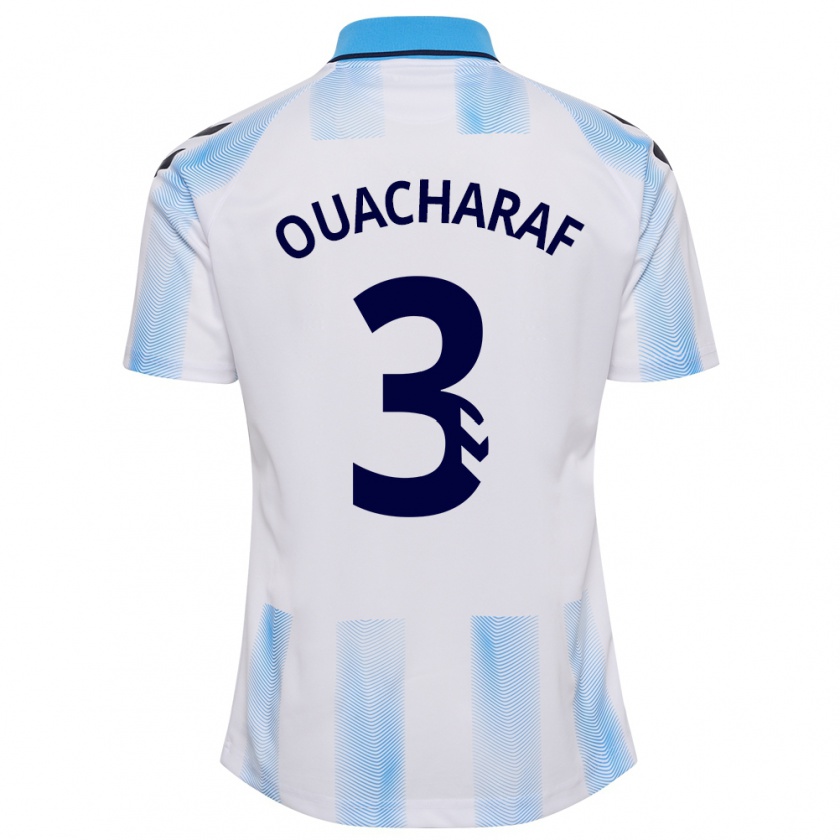 Kandiny Uomo Maglia Bilal Ouacharaf #3 Bianco Blu Kit Gara Home 2023/24 Maglietta