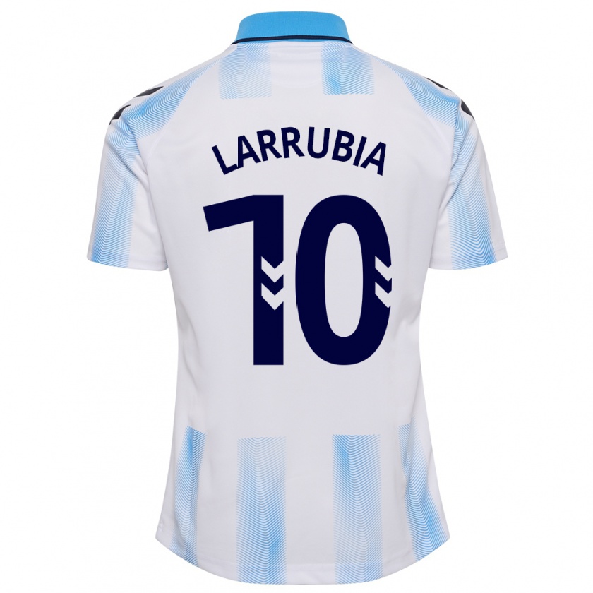 Kandiny Uomo Maglia David Larrubia #10 Bianco Blu Kit Gara Home 2023/24 Maglietta