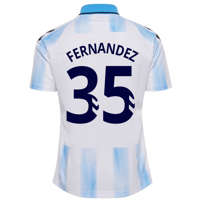 Kandiny Uomo Maglia Inés Fernández #35 Bianco Blu Kit Gara Home 2023/24 Maglietta