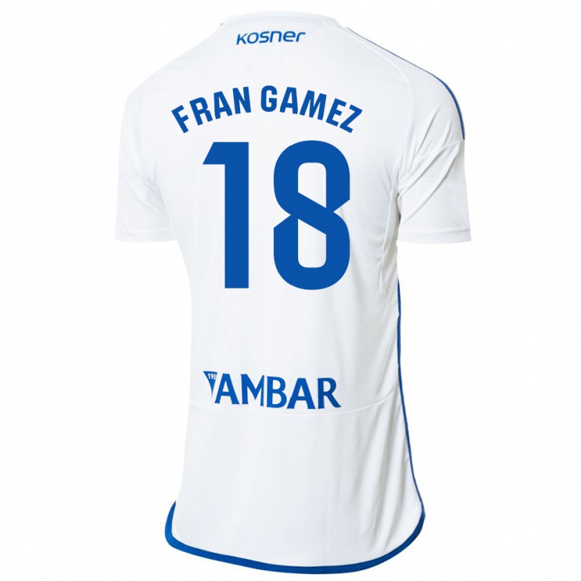 Kandiny Uomo Maglia Fran Gámez #18 Bianco Kit Gara Home 2023/24 Maglietta