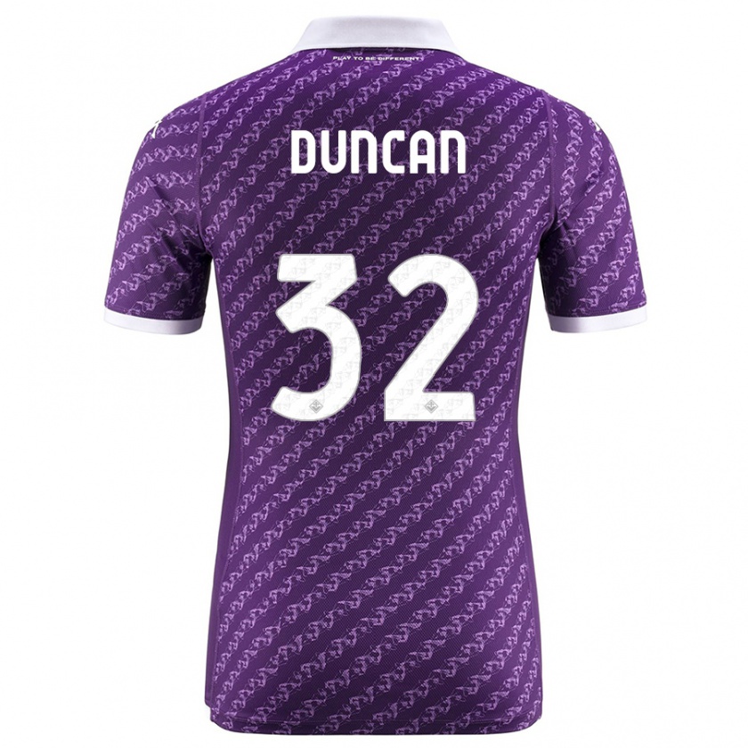 Kandiny Uomo Maglia Alfred Duncan #32 Viola Kit Gara Home 2023/24 Maglietta