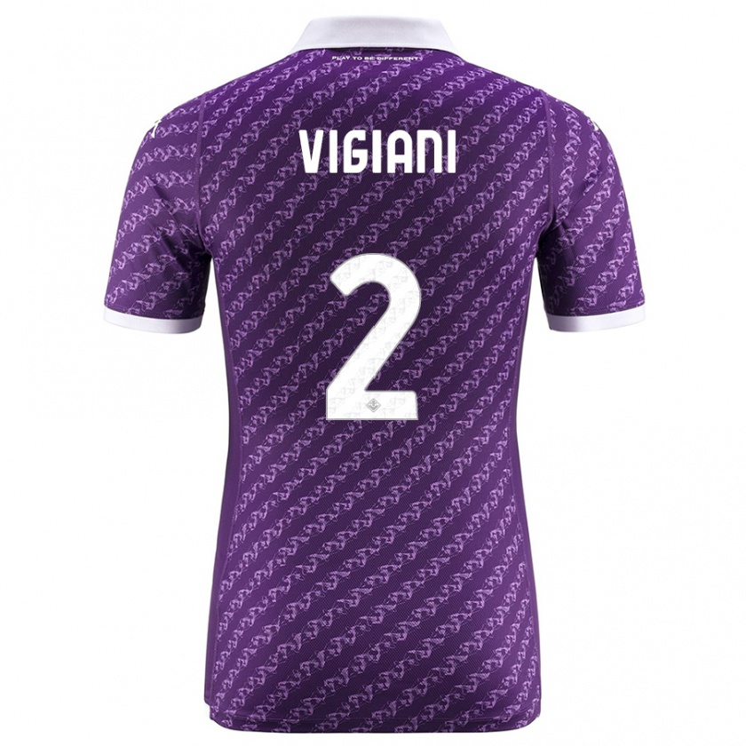 Kandiny Uomo Maglia Lorenzo Vigiani #2 Viola Kit Gara Home 2023/24 Maglietta