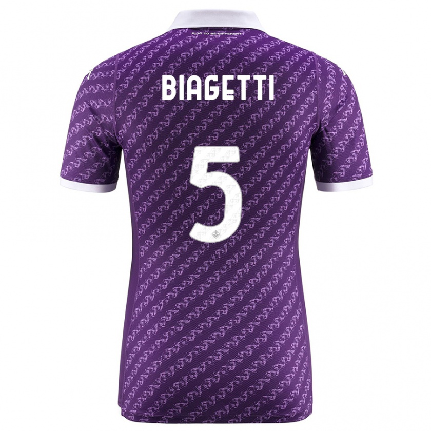 Kandiny Herren Christian Biagetti #5 Violett Heimtrikot Trikot 2023/24 T-Shirt Österreich