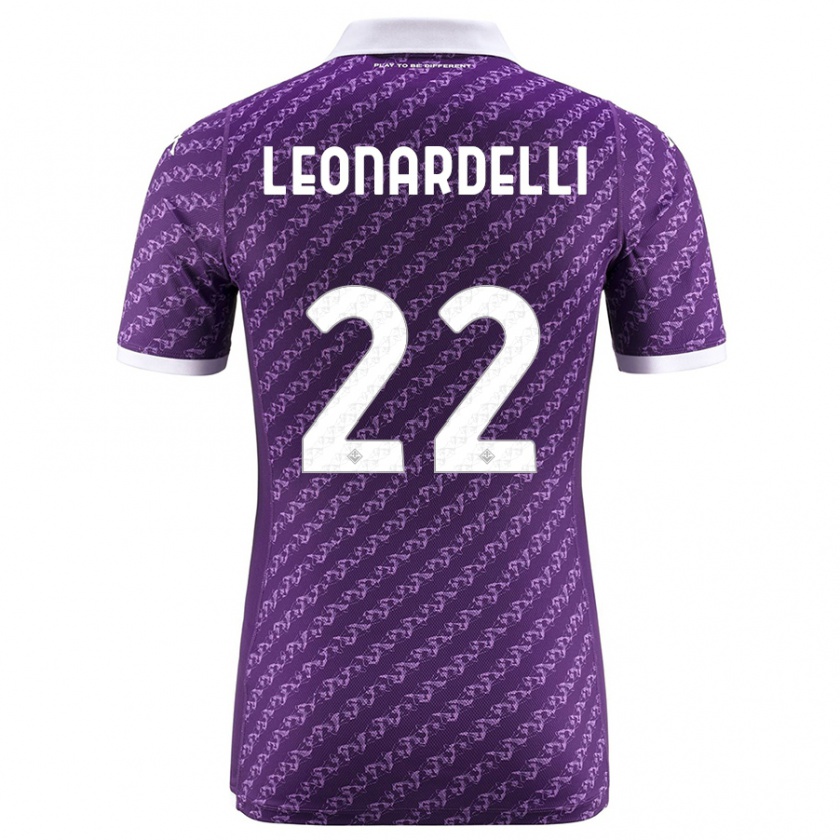 Kandiny Herren Pietro Leonardelli #22 Violett Heimtrikot Trikot 2023/24 T-Shirt Österreich