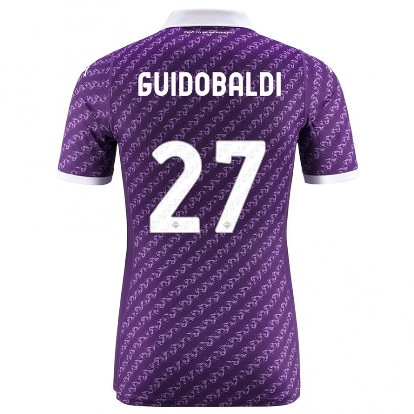 Kandiny Uomo Maglia Filippo Guidobaldi #27 Viola Kit Gara Home 2023/24 Maglietta