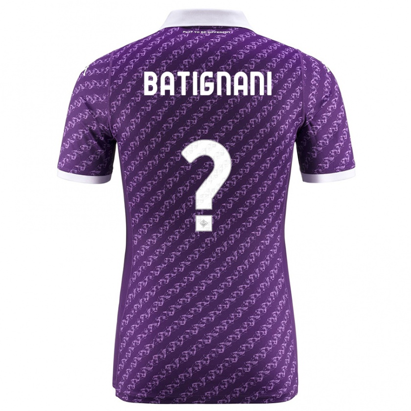 Kandiny Uomo Maglia Francesco Batignani #0 Viola Kit Gara Home 2023/24 Maglietta