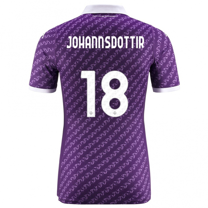 Kandiny Herren Alexandra Jóhannsdóttir #18 Violett Heimtrikot Trikot 2023/24 T-Shirt Österreich