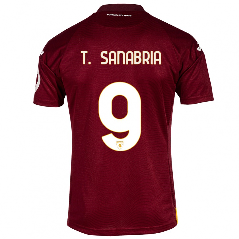 Kandiny Uomo Maglia Antonio Sanabria #9 Rosso Scuro Kit Gara Home 2023/24 Maglietta