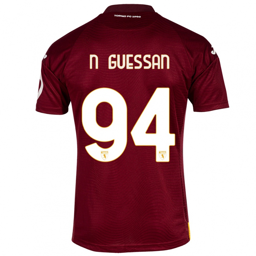 Kandiny Uomo Maglia Ange Caumenan N'guessan #94 Rosso Scuro Kit Gara Home 2023/24 Maglietta