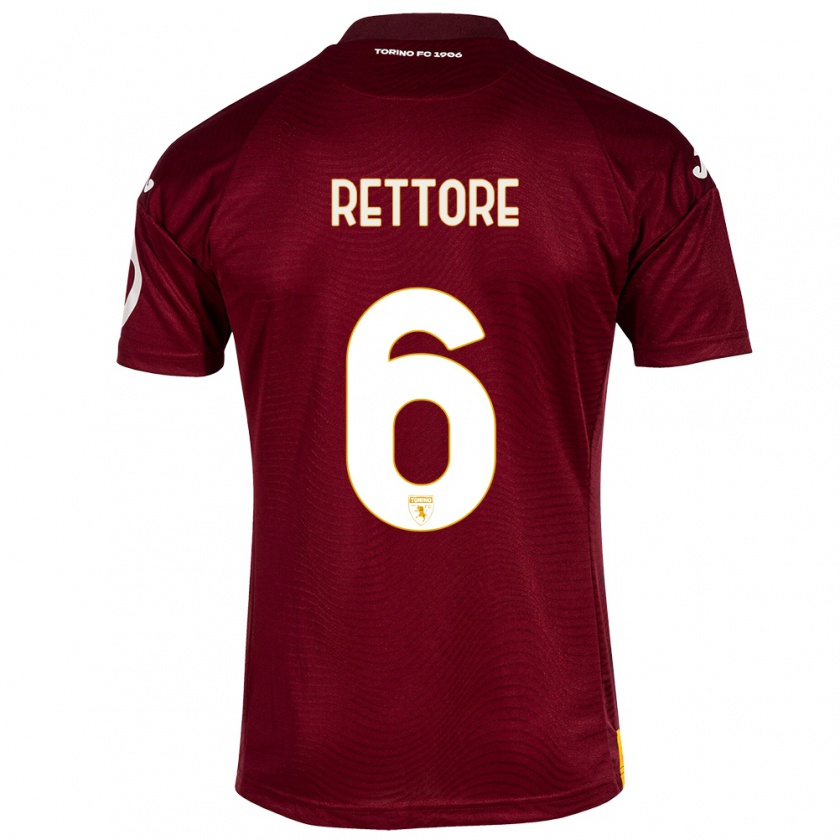 Kandiny Heren Mirko Rettore #6 Donkerrood Thuisshirt Thuistenue 2023/24 T-Shirt België