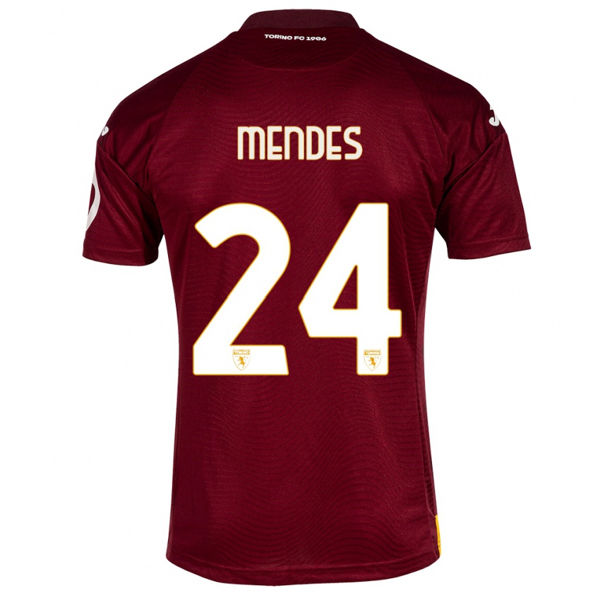 Kandiny Heren Rodrigo Mendes #24 Donkerrood Thuisshirt Thuistenue 2023/24 T-Shirt België