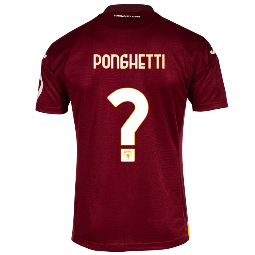 Kandiny Uomo Maglia Matteo Ponghetti #0 Rosso Scuro Kit Gara Home 2023/24 Maglietta