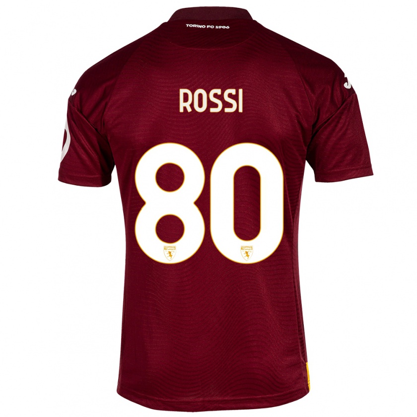 Kandiny Heren Simone Rossi #80 Donkerrood Thuisshirt Thuistenue 2023/24 T-Shirt België