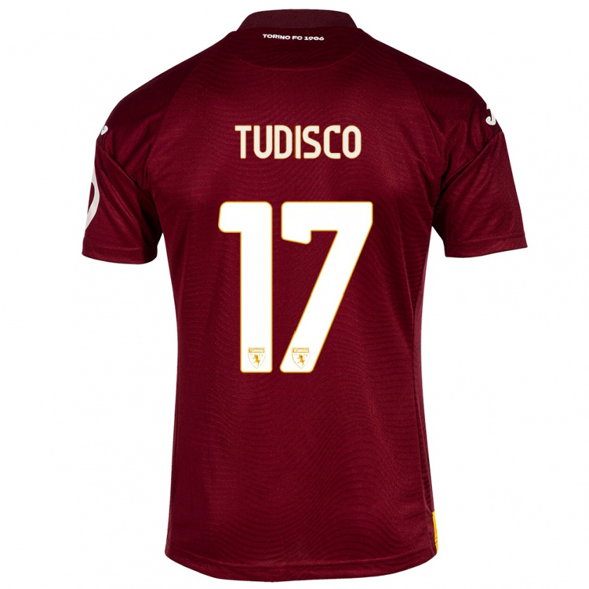 Kandiny Heren Giorgia Tudisco #17 Donkerrood Thuisshirt Thuistenue 2023/24 T-Shirt België