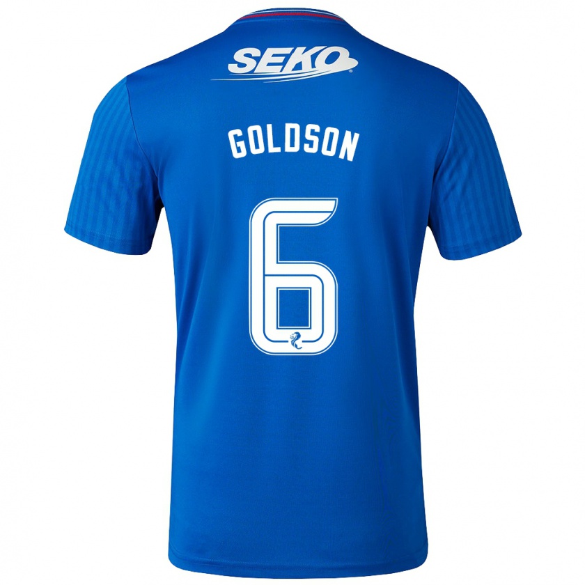 Kandiny Męski Connor Goldson #6 Niebieski Domowa Koszulka 2023/24 Koszulki Klubowe