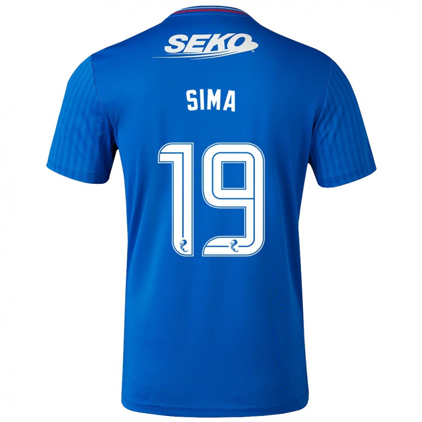 Kandiny Hombre Camiseta Abdallah Sima #19 Azul 1ª Equipación 2023/24 La Camisa México