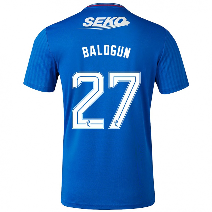 Kandiny Hombre Camiseta Leon Balogun #27 Azul 1ª Equipación 2023/24 La Camisa México