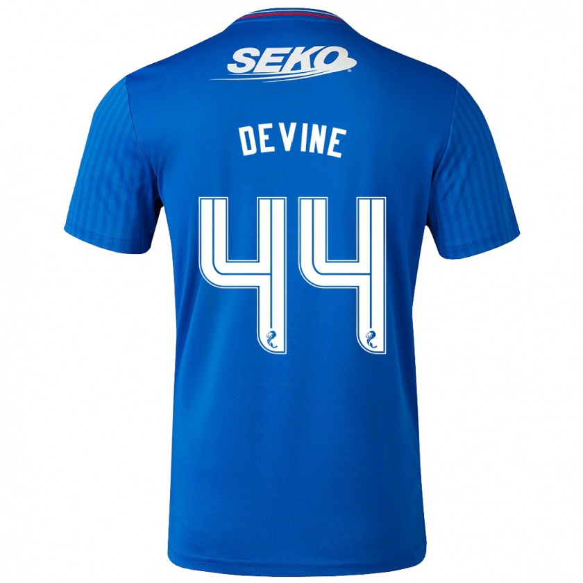 Kandiny Hombre Camiseta Adam Devine #44 Azul 1ª Equipación 2023/24 La Camisa México