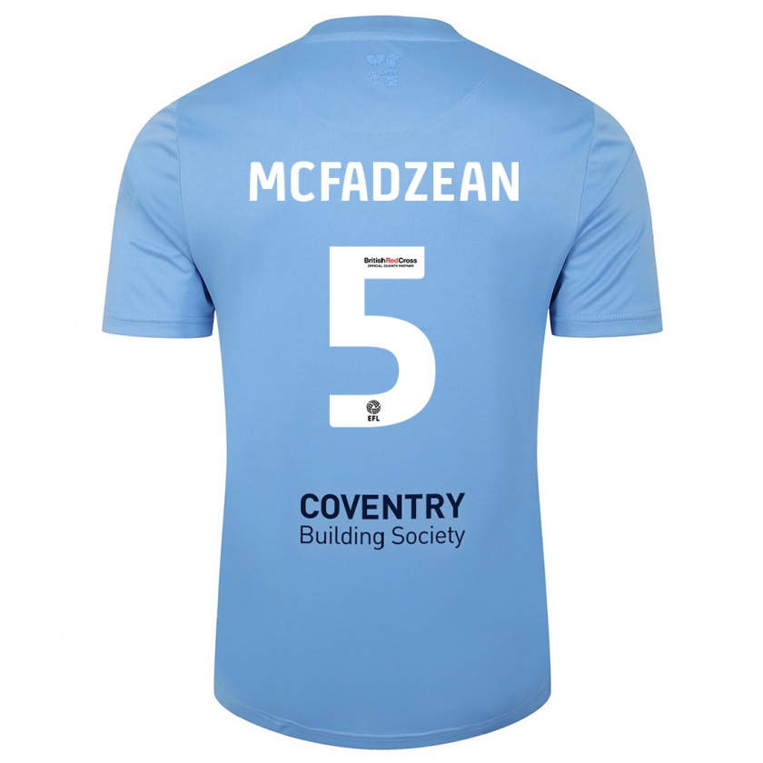 Kandiny Uomo Maglia Kyle Mcfadzean #5 Cielo Blu Kit Gara Home 2023/24 Maglietta