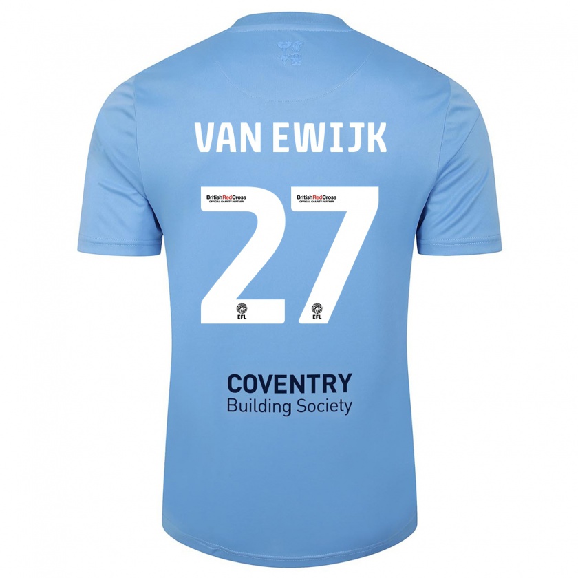 Kandiny Uomo Maglia Milan Van Ewijk #27 Cielo Blu Kit Gara Home 2023/24 Maglietta