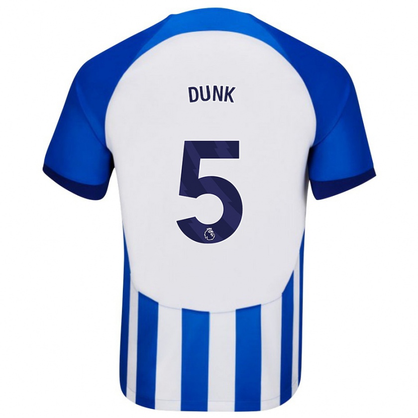 Kandiny Heren Lewis Dunk #5 Blauw Thuisshirt Thuistenue 2023/24 T-Shirt België