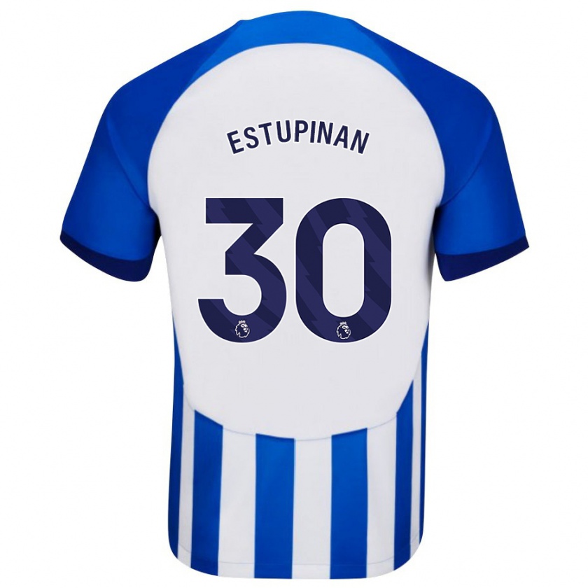 Kandiny Hombre Camiseta Pervis Estupiñán #30 Azul 1ª Equipación 2023/24 La Camisa