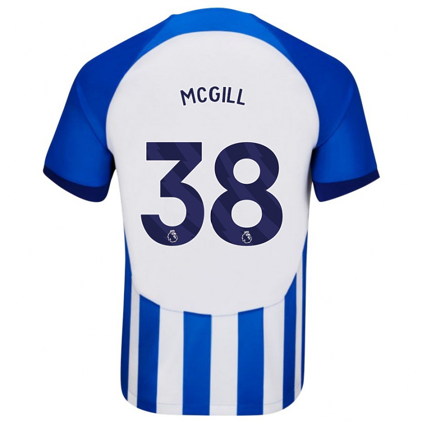 Kandiny Uomo Maglia Tom Mcgill #38 Blu Kit Gara Home 2023/24 Maglietta