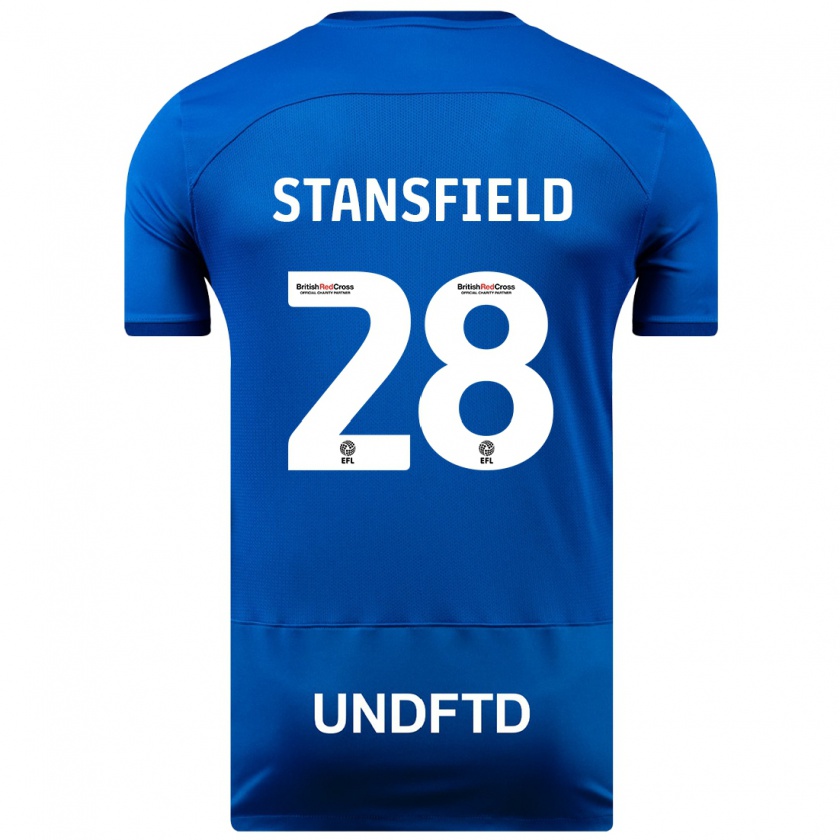 Kandiny Uomo Maglia Jay Stansfield #28 Blu Kit Gara Home 2023/24 Maglietta