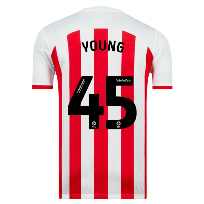 Kandiny Hombre Camiseta Matthew Young #45 Blanco 1ª Equipación 2023/24 La Camisa