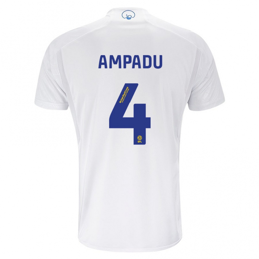 Kandiny Uomo Maglia Ethan Ampadu #4 Bianco Kit Gara Home 2023/24 Maglietta