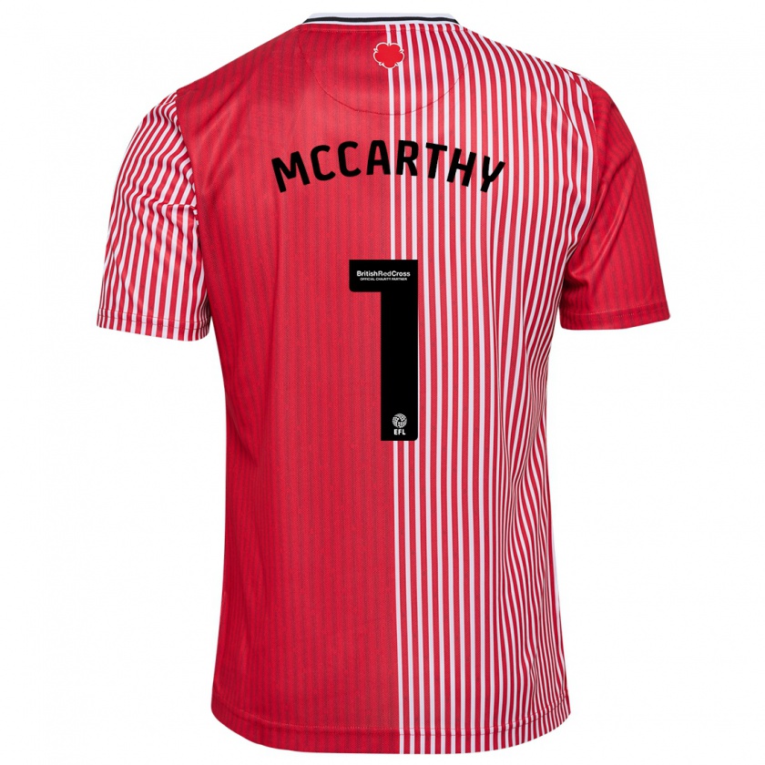 Kandiny Hombre Camiseta Alex Mccarthy #1 Rojo 1ª Equipación 2023/24 La Camisa