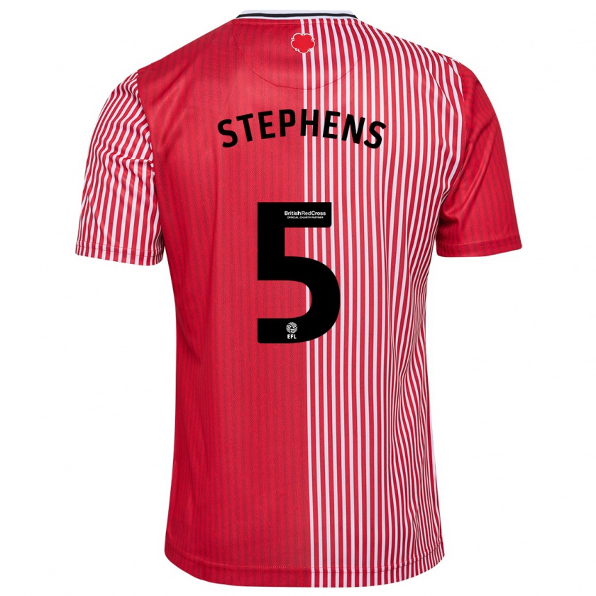 Kandiny Uomo Maglia Jack Stephens #5 Rosso Kit Gara Home 2023/24 Maglietta