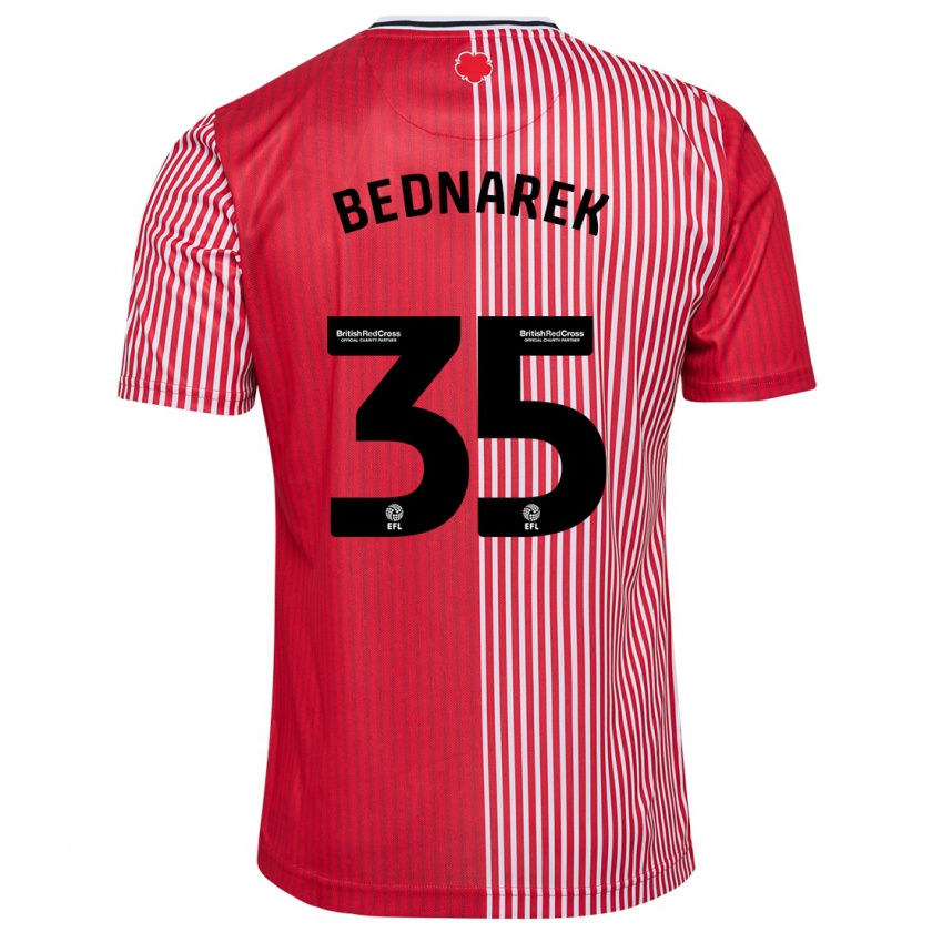 Kandiny Hombre Camiseta Jan Bednarek #35 Rojo 1ª Equipación 2023/24 La Camisa