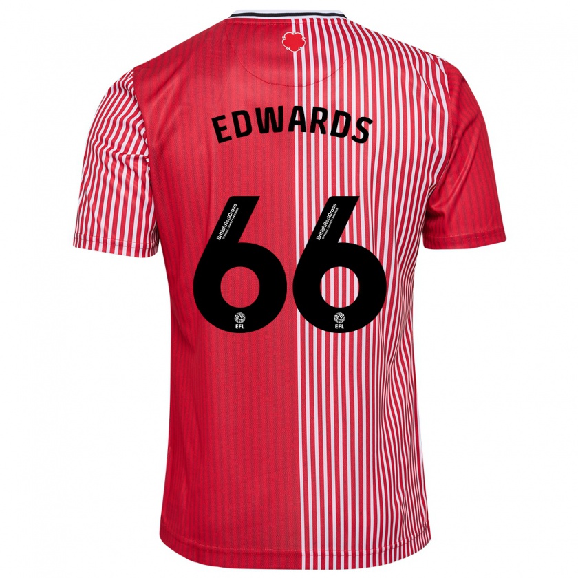 Kandiny Hombre Camiseta Diamond Edwards #66 Rojo 1ª Equipación 2023/24 La Camisa