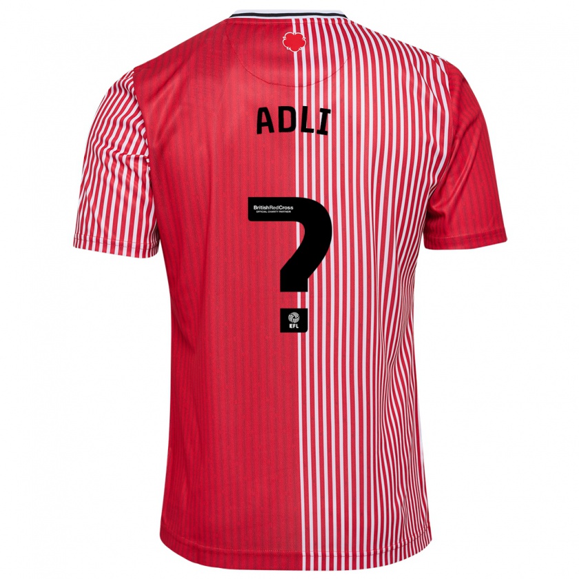 Kandiny Uomo Maglia Mohamed Adli #0 Rosso Kit Gara Home 2023/24 Maglietta