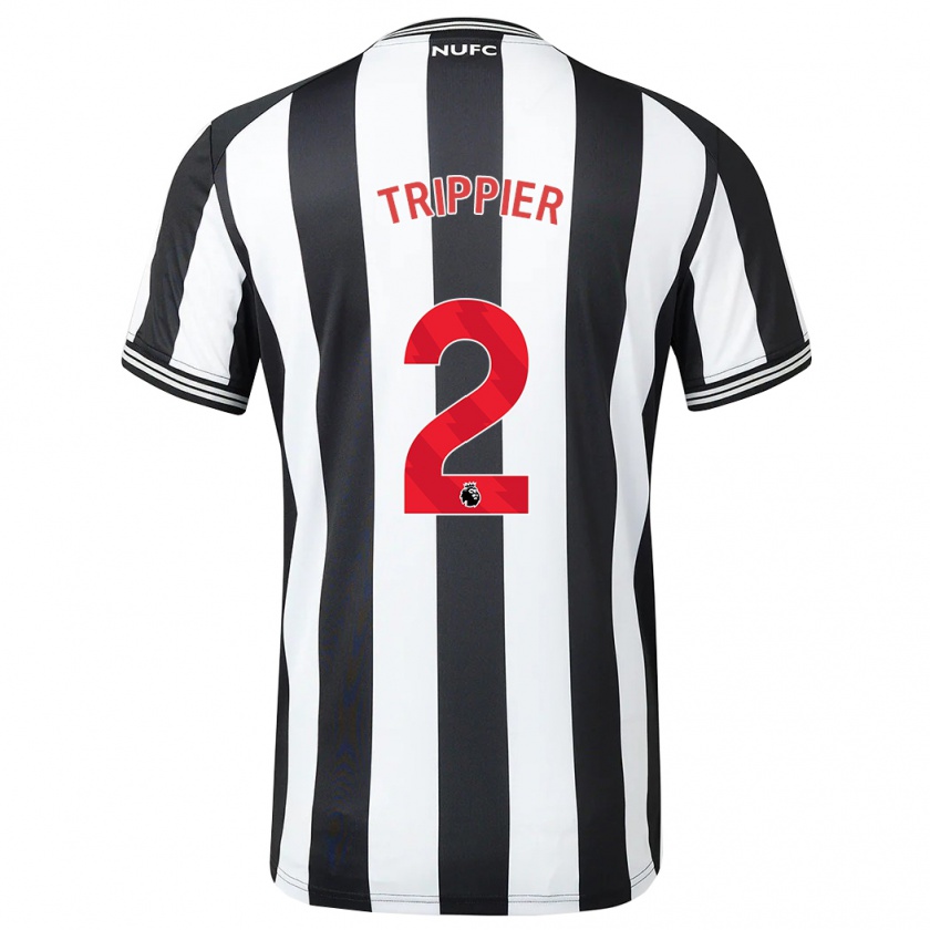 Kandiny Heren Kieran Trippier #2 Zwart Wit Thuisshirt Thuistenue 2023/24 T-Shirt België