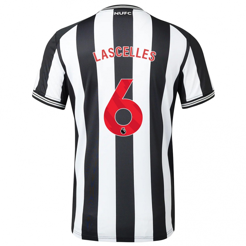 Kandiny Uomo Maglia Jamaal Lascelles #6 Nero Bianco Kit Gara Home 2023/24 Maglietta