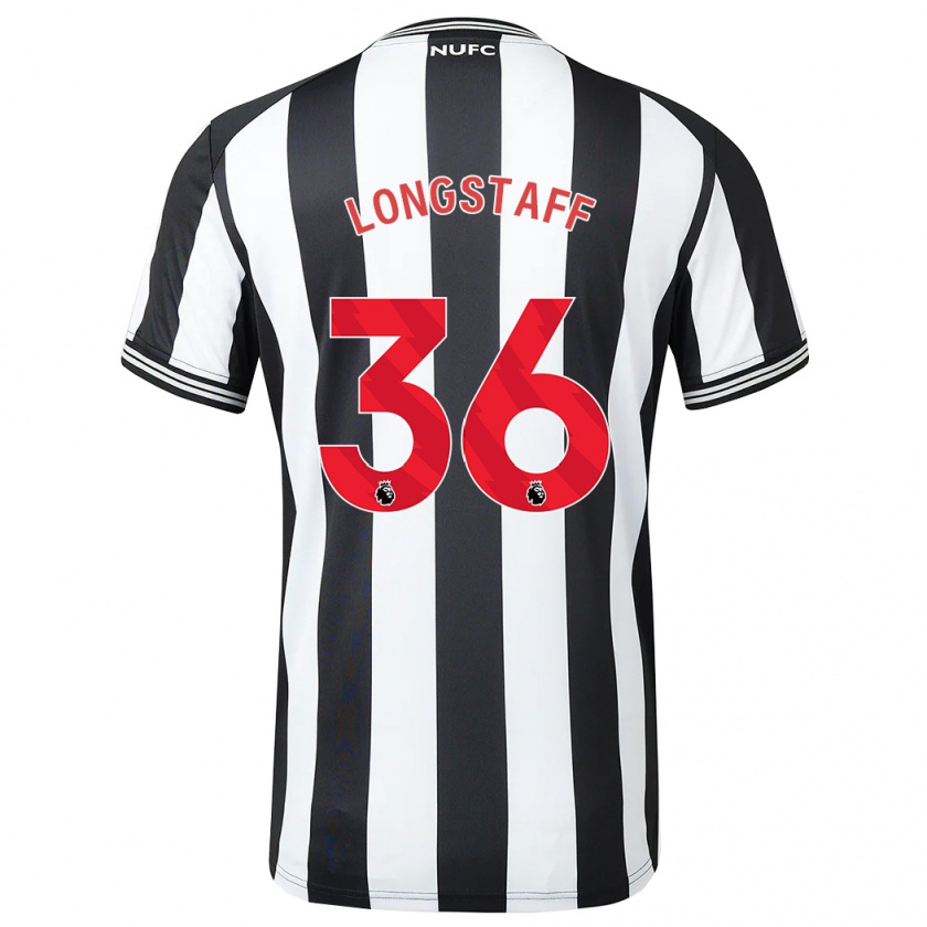 Kandiny Heren Sean Longstaff #36 Zwart Wit Thuisshirt Thuistenue 2023/24 T-Shirt België