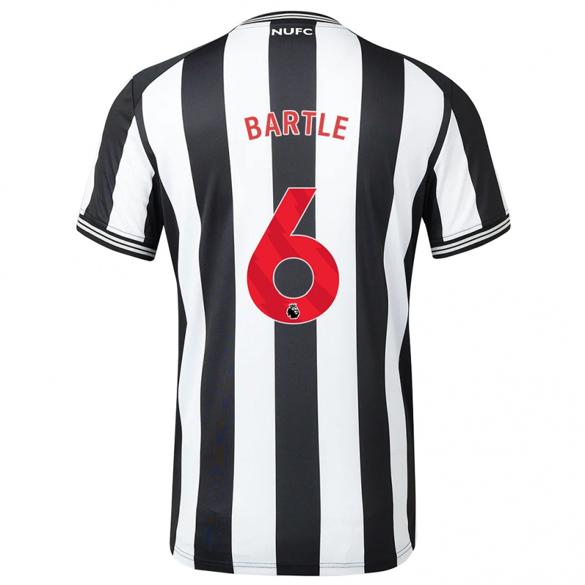 Kandiny Uomo Maglia Jodie Bartle #6 Nero Bianco Kit Gara Home 2023/24 Maglietta