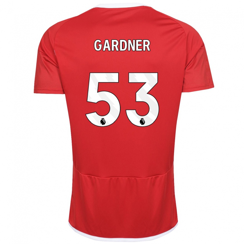 Kandiny Uomo Maglia Joe Gardner #53 Rosso Kit Gara Home 2023/24 Maglietta