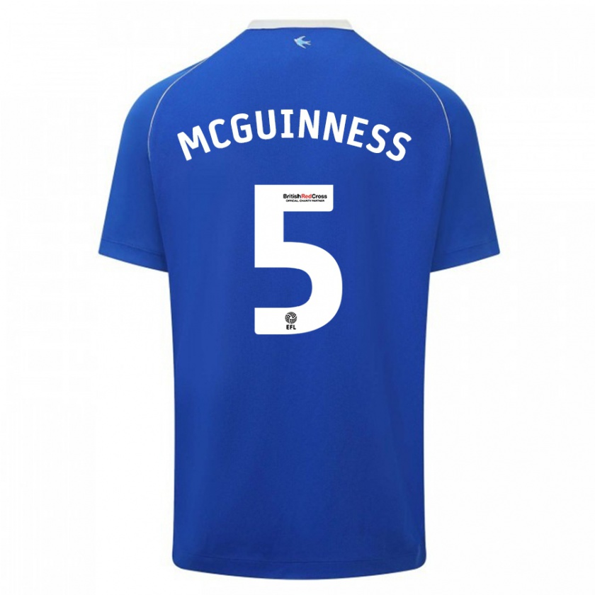 Kandiny Uomo Maglia Mark Mcguinness #5 Blu Kit Gara Home 2023/24 Maglietta