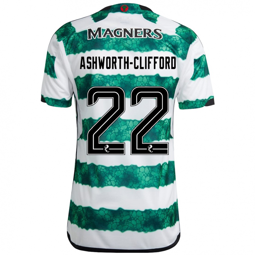 Kandiny Uomo Maglia Lucy Ashworth-Clifford #22 Verde Kit Gara Home 2023/24 Maglietta