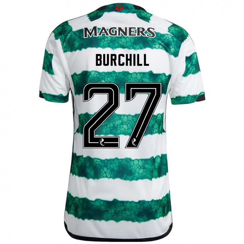 Kandiny Hombre Camiseta Tiree Burchill #27 Verde 1ª Equipación 2023/24 La Camisa México