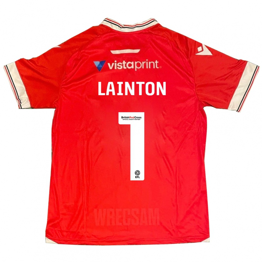 Kandiny Uomo Maglia Rob Lainton #1 Rosso Kit Gara Home 2023/24 Maglietta