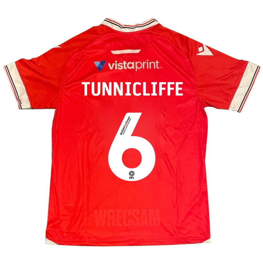 Kandiny Uomo Maglia Jordan Tunnicliffe #6 Rosso Kit Gara Home 2023/24 Maglietta