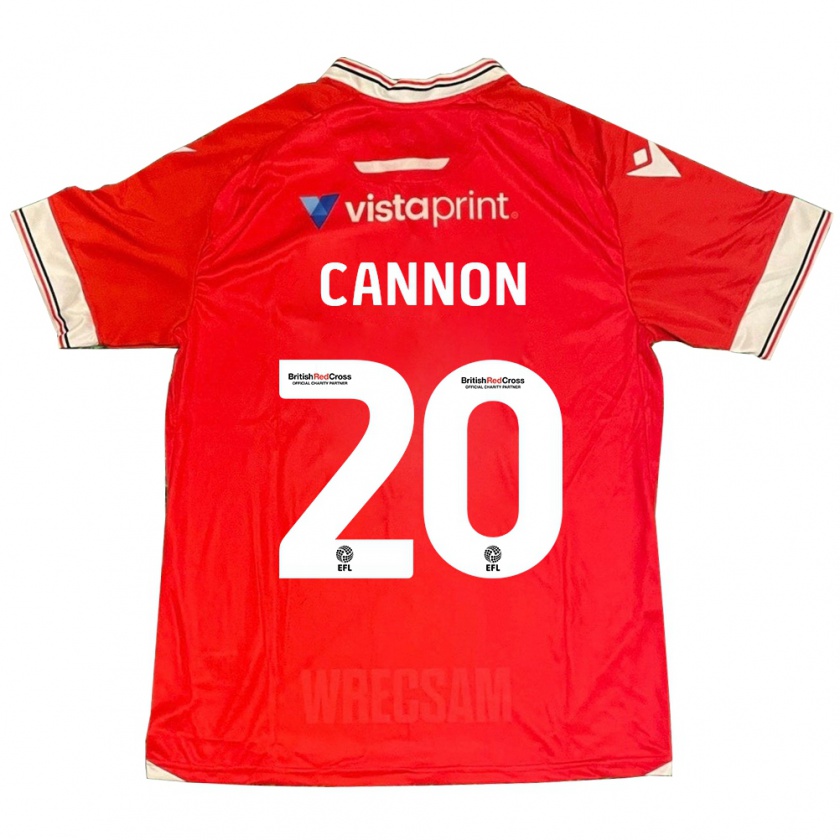 Kandiny Uomo Maglia Andy Cannon #20 Rosso Kit Gara Home 2023/24 Maglietta